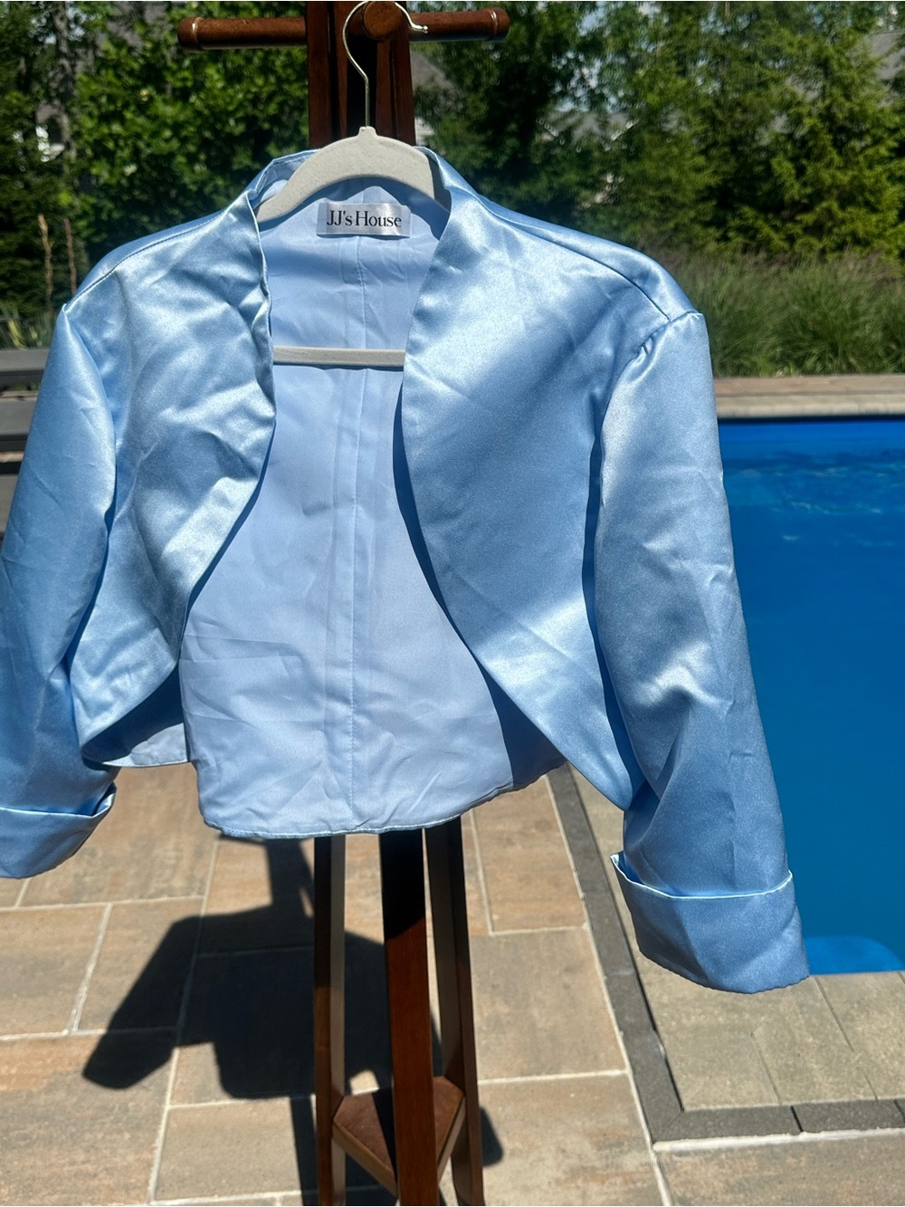 JJs House Light Blue Satin Bolero Jacket